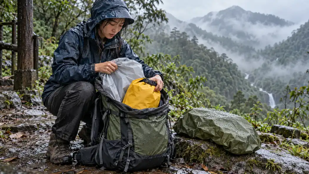 雨天登山包內防水怎麼做:防水內袋、乾袋、夾鏈袋與雨套分工
