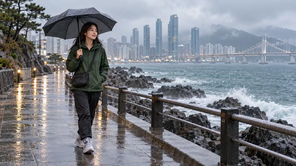 首爾釜山下雨旅行裝備:摺疊傘、防水外套、鞋套與防水收納袋