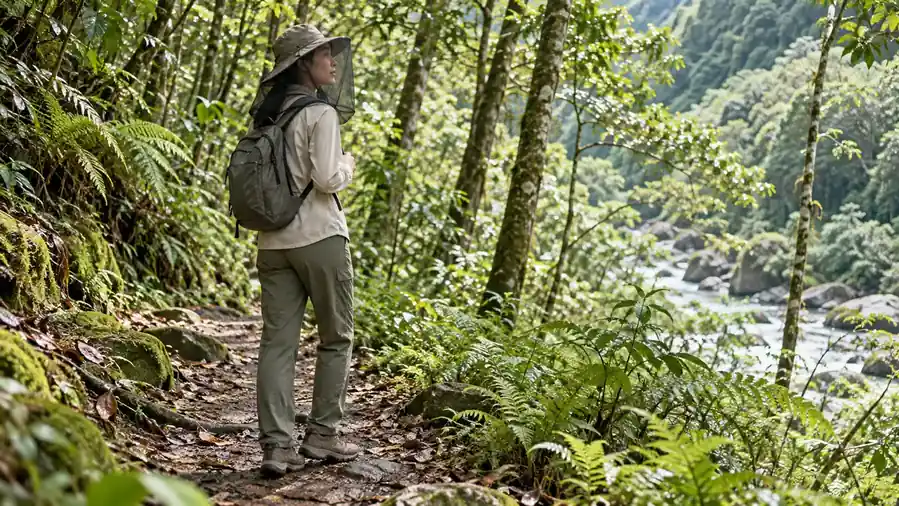 防蚊防蟲登山衣物推薦:薄長袖、頭網與防蚊處理重點